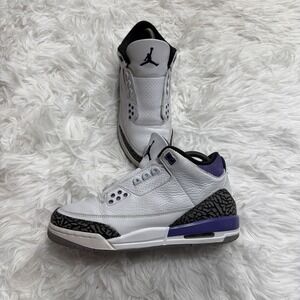 Size 7Y Nike Air Jordan 3 Retro 'Dark Iris' DM9067-105 Shoes Sneakers * No Laces